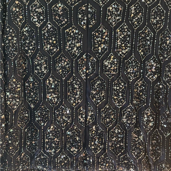 Pisarro Nights Navy Long Sequins and Beads Long Dress Size 4 NWT - Picture 5 of 8